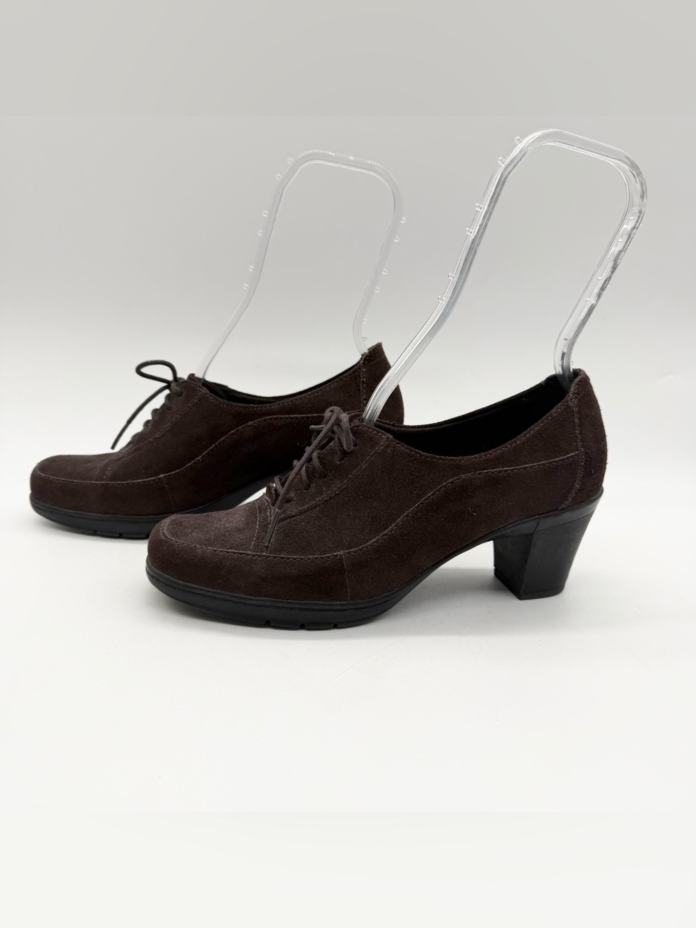 Clarks Araya Hale Brown Suede Leather Lace Up Block Heel Bootie Women’s 9 M